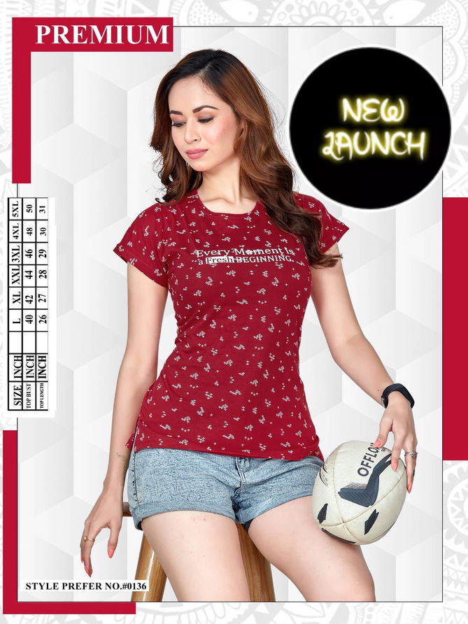 Summer Special Vol 0136 Printed Night Wear Ladies Top
